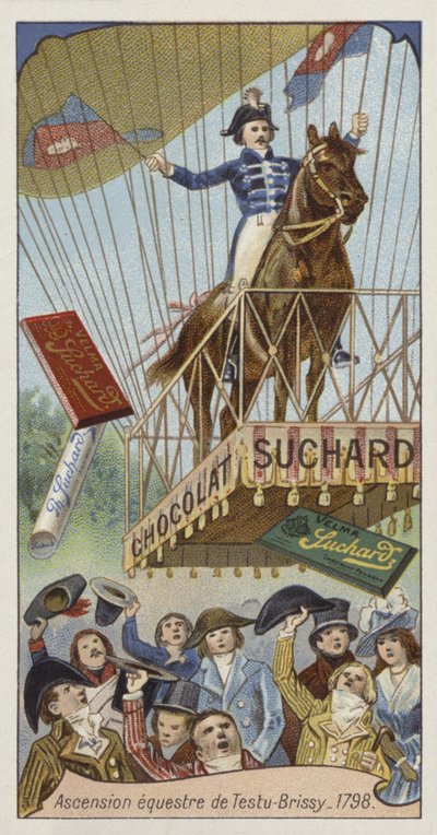 Vol en montgolfière de Pierre Testu-Brissy à cheval, Paris, 1798 - European School